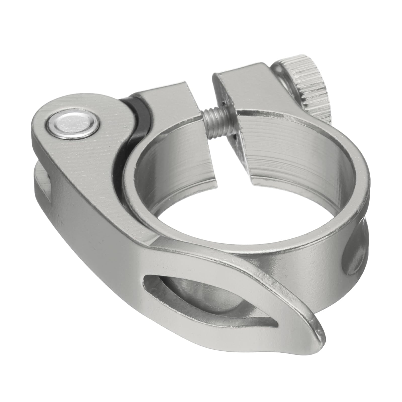sourcing map Bike Seat Post Clamp 31.8mm Bicycle Clamp Aluminum Alloy Quick Release Seat Post Collar for Diameter 27.2 to 28.6mm Bicycle Mountain Road Bike Tube, Silver