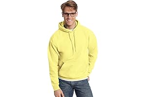 Hanes Men's ComfortBlend EcoSmart Pullover Hoodie Sweatshirt in Vibrant Yellow