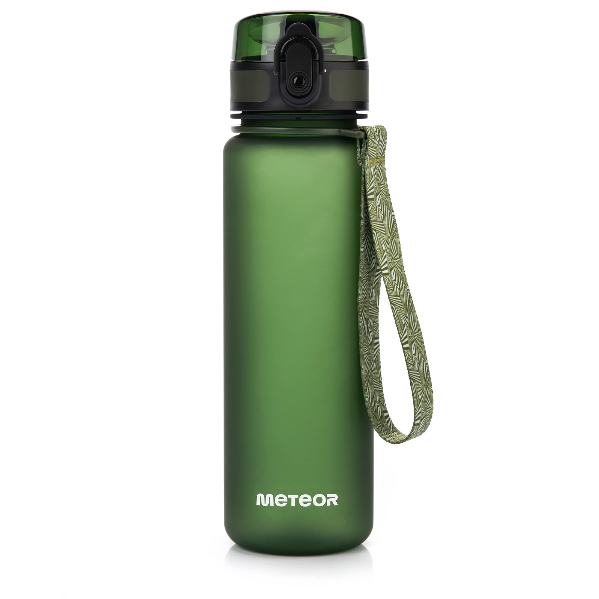 meteor Trinkflasche Kinder auslaufsicher 500 ml Tritan BPA-frei Dunkelgrün
