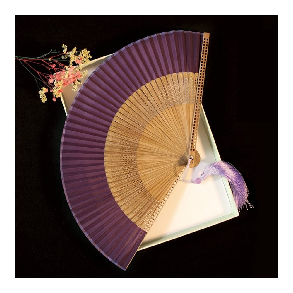 NZPOST Folding fan Foldable Bamboo Fan For Flower Painting Handmade, Portable, Chinese Hanfu, Silk fan (A7)