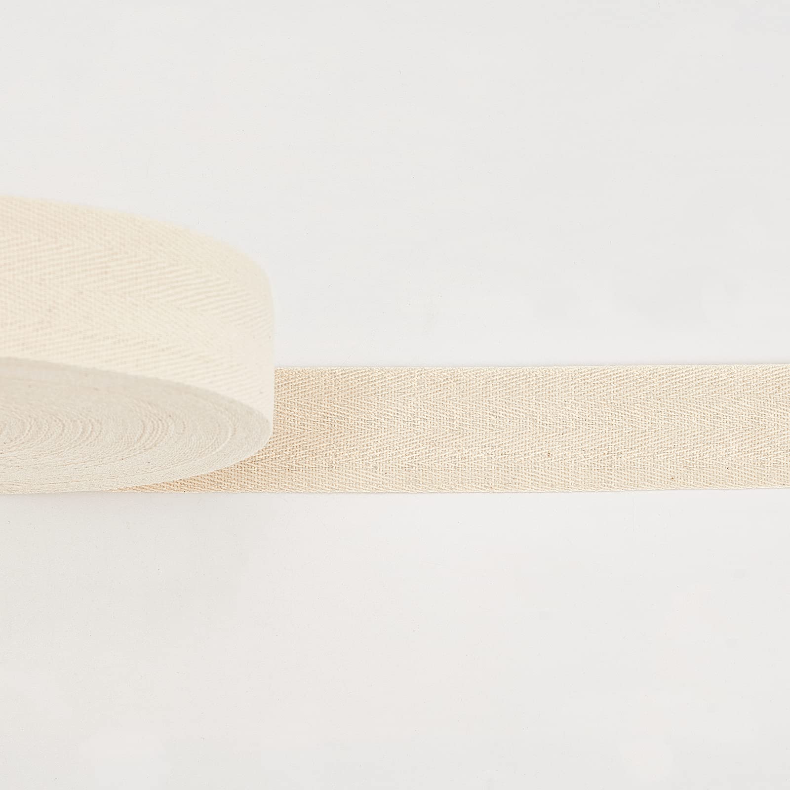 NBEADS 50m/Rotolo 40mm Fettucce In Cotone A Spina di Pesce Corde Piatte In Cotone A Spina di Pesce Nastro Regalo per La Decorazione Domestica Cucito Artigianato Fai Da Te, Bianco Antico