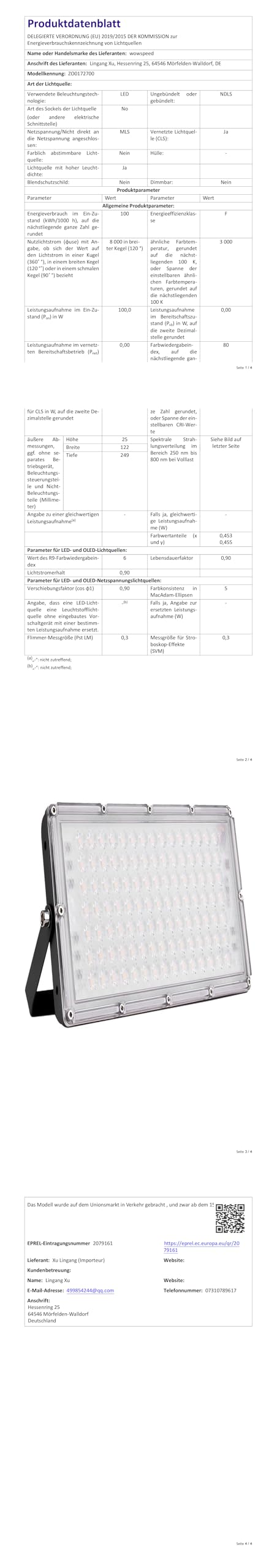 Focos LED Exterior 100W - Super Luminoso 10000LM 3000K Blancos Cálido, IP66 Impermeable Proyector para Jardín, Taller, Garaje, Parking, 4 Piezas