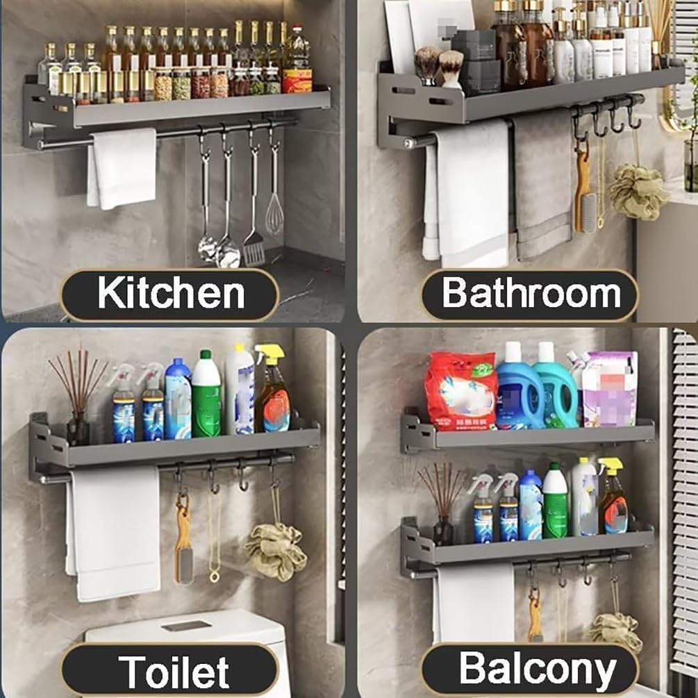 Especiero de Pared con Soporte para Toallas de Papel y Ganchos. Organizador de Acero Inoxidable sin taladros para Utensilios de Cocina y Especias. Solución de Almacenamiento Que ah
