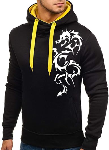 YEBIRAL Sudaderas Hombre Estampado Costura Color De Contraste Blusas con  Bolsillo Sudadera con Capucha Ropa Deportiva Sudaderas para Hombre(XL,Negro-1):  Amazon.es: Ropa