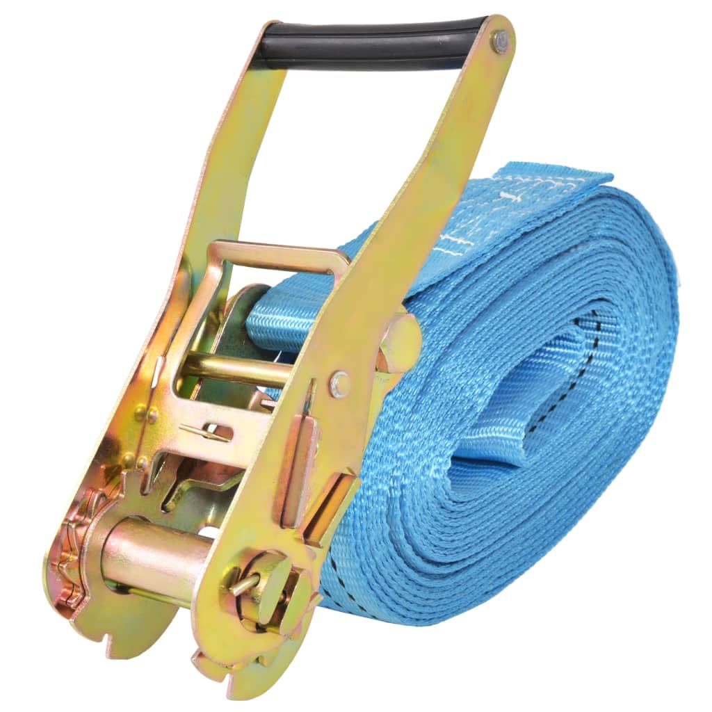 Cinghie di fissaggio a cricchetto, 4 pezzi, 4 tonnellate, 8 m x 50 mm, blu