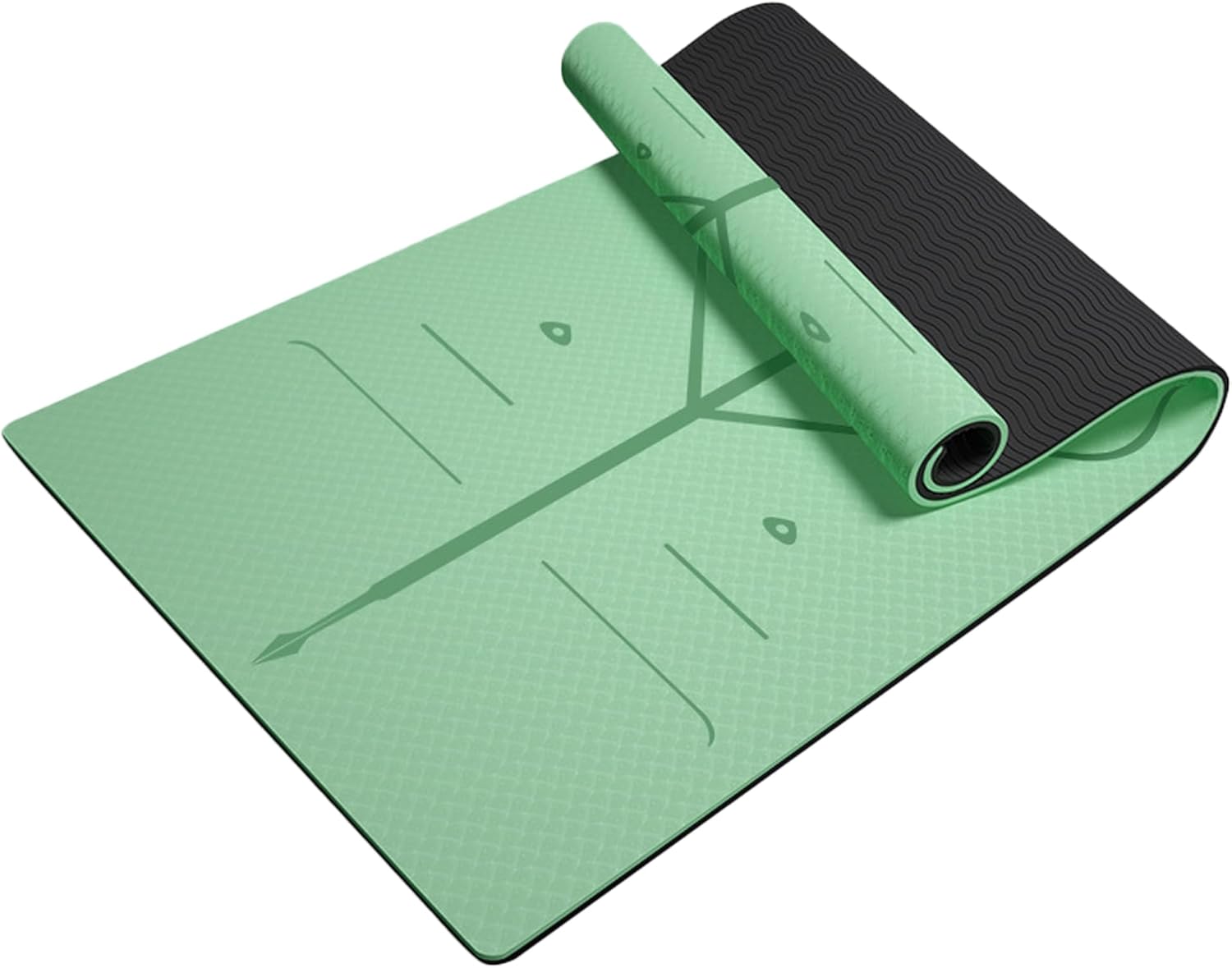 Eco-Friendly TPE Yoga Mat - 183x61x0.8 cm, Non-Slip, Lightweight, and Tear-Resistant for Yoga, Pilates, and Fitness | 4 Colors, Patterned & Non-Patterned Options
