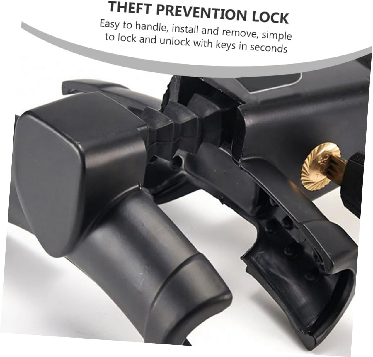 Heavy Duty T-Shaped Steering Wheel Lock Car Anti-Theft Security Device for Sedan and Van Vehicles with Black High-Security Cylinder