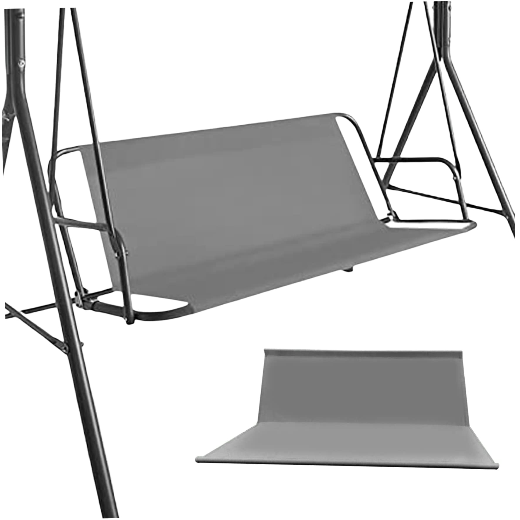 Garden Swing Seat Cover Replacement 45x19x19 Inch Waterproof Yard Swing Chair Cover Fit for Outdoor 2 and 3 Seater Swing Chair Grey, Swing Chair Cover