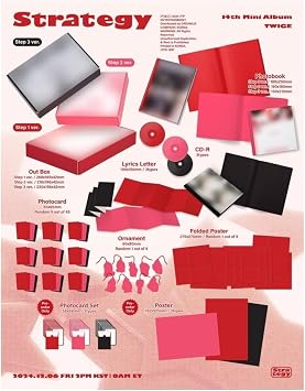 TWICE Strategy 14th Mini Album + Pre-order Bonus Korean Edition 3 Ver., SET, + 3 Folded Posters + Extra Photocards