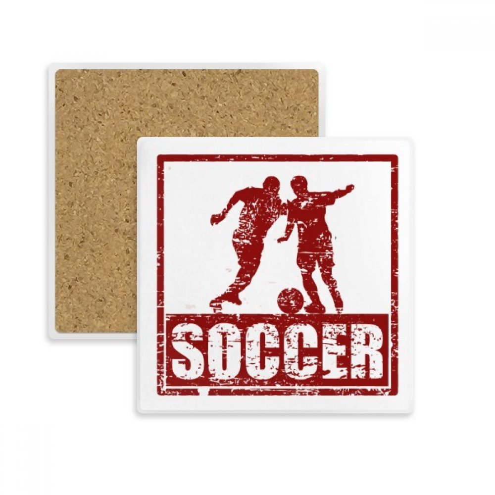 Cadeau absorbant de boissons multicolore coaster tasse joueur de football rouge en pierre