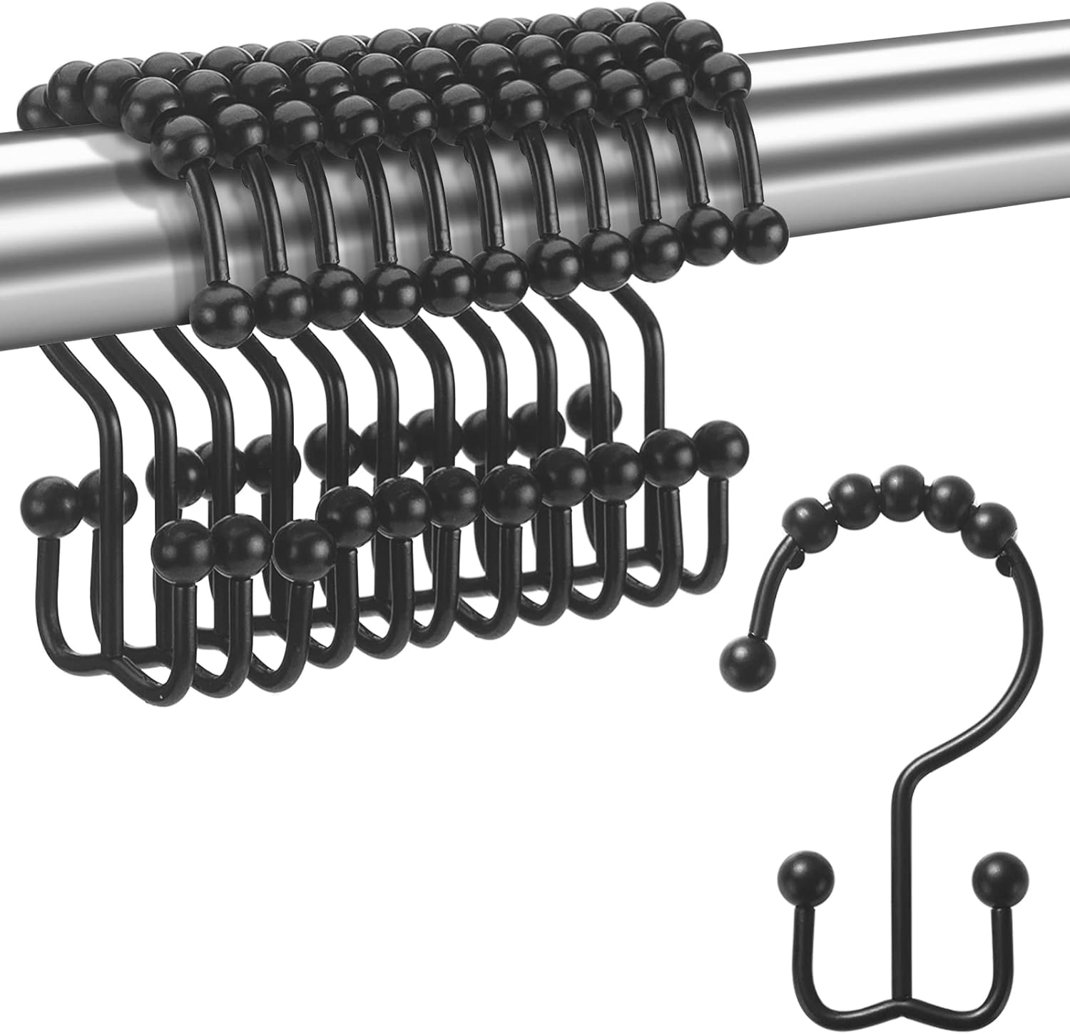 Titanker Shower Curtain Hooks Rings, RustResistant Metal