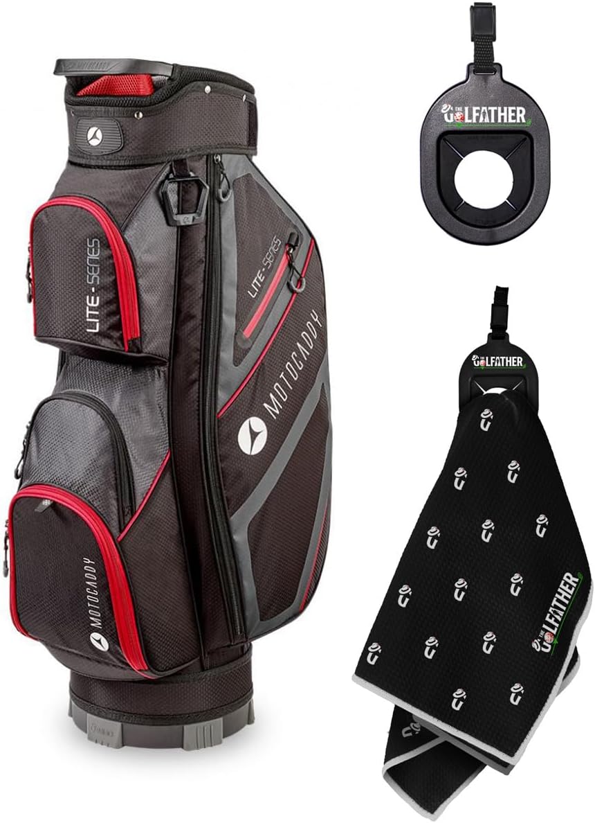 Motocaddy LiteSeries Gollf Cart Bag (Red) The lightest and Most