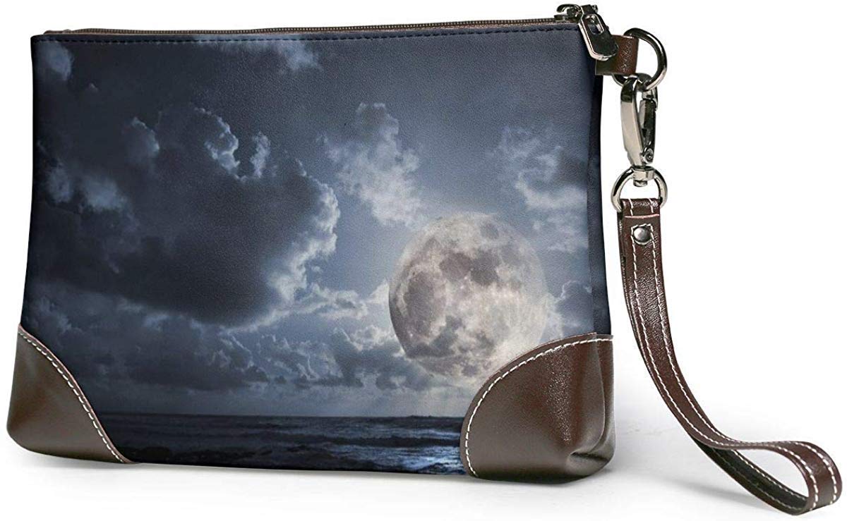 naotaori Women's Leather Wristlet Clutch Wallet Nature Storage Purse with Strap Zipper Pouch