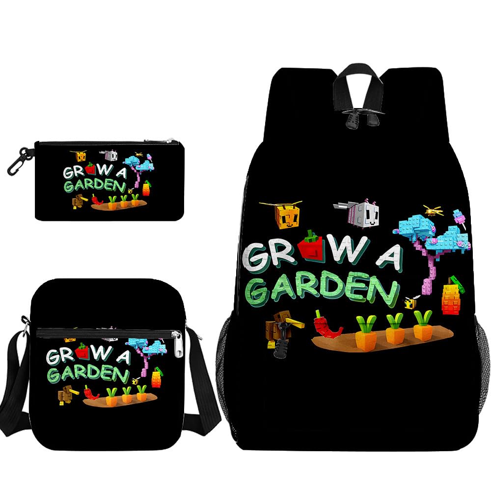 Hzsyc Kids Grow A Garden Backpack Shoulder Bag Pencil Case 3PCS Set Boys Grow A Garden Casual Daypacks (C07,3pcs)