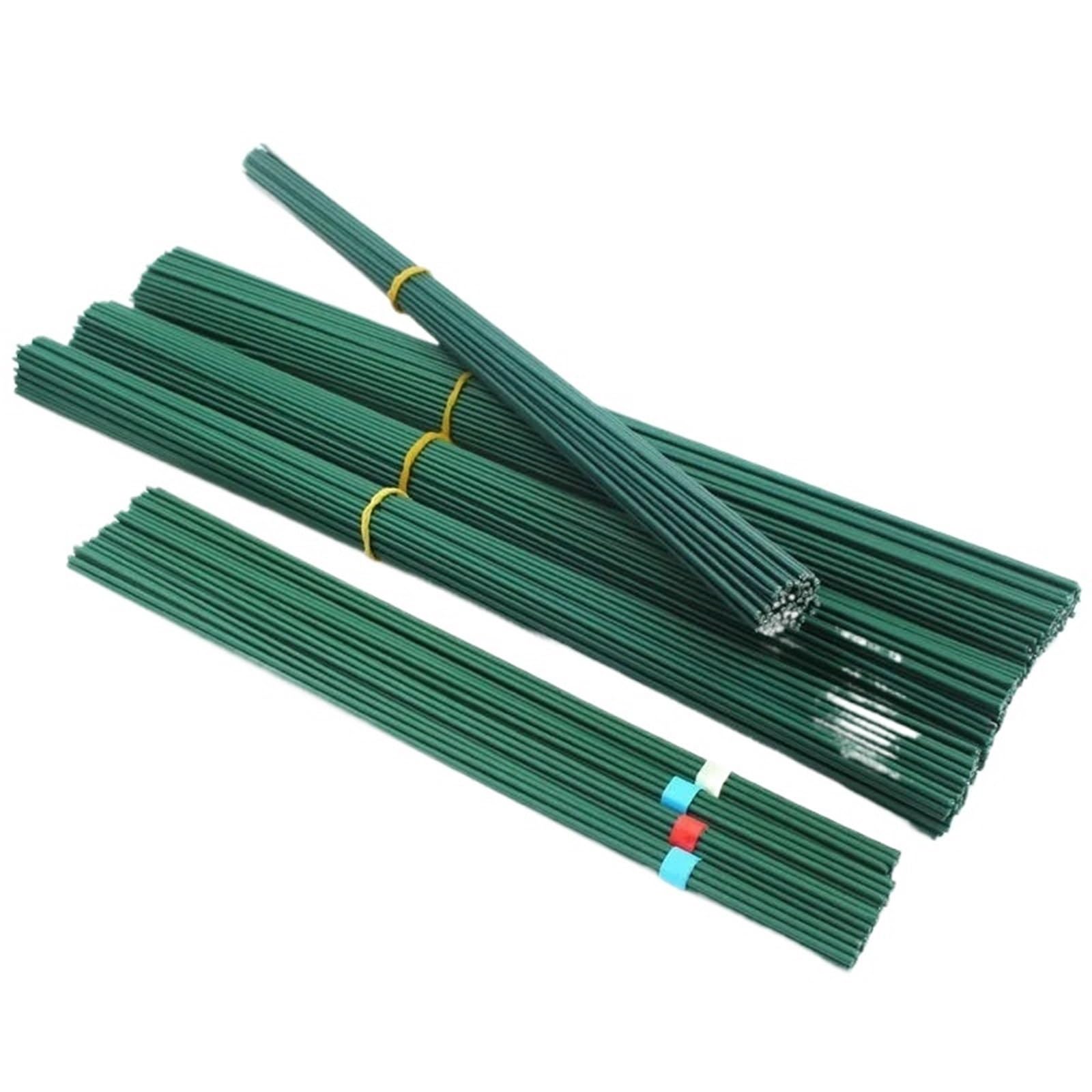 Yilwpv 40Cm 100Pcs Plastic-Clad Iron Flower Stem