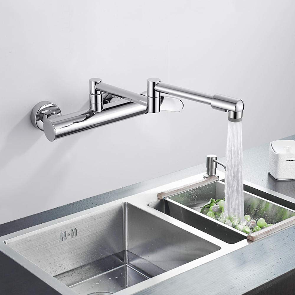 Robinet mural pliable pour évier de cuisine eau chaude et froide - 8