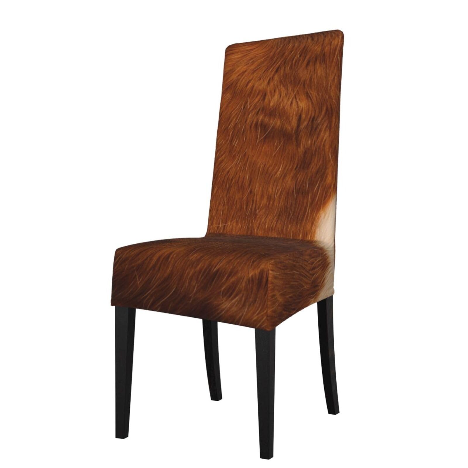 WPKJU red Brown Cowhide Print Dining Chair Covers Removable Chair Seat Covers Decorative for Kitchen & Bar Stools