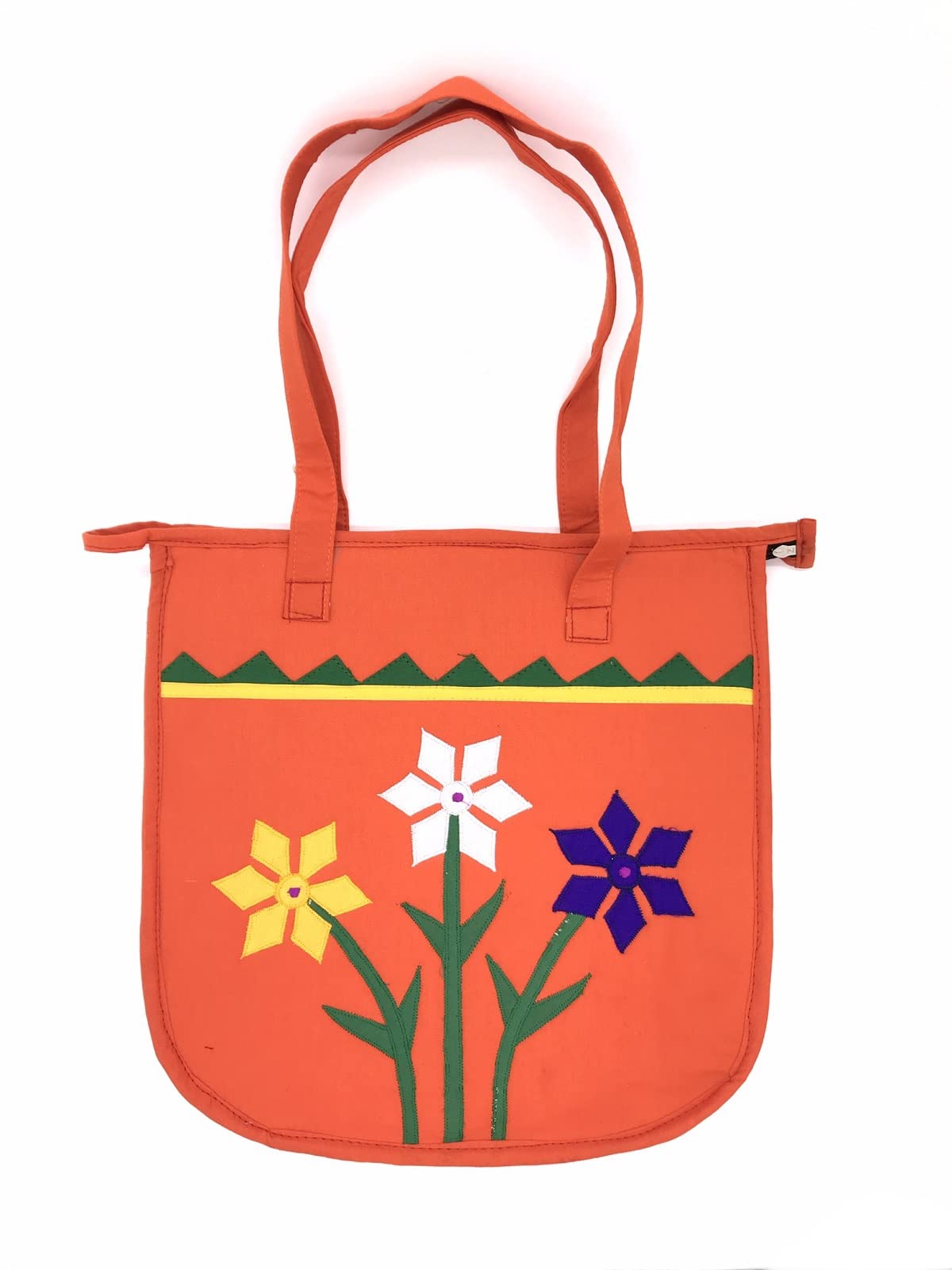 SriAoG Handcrafted Eco-Friendly Shoulder Bags for Women Traditional Cotton Hand Bag for Ladies Hobo Bags For College Girls Birthday Gifts 13 Inch Orange (B0BT1RR153) Amazon Price History, Amazon Price Tracker