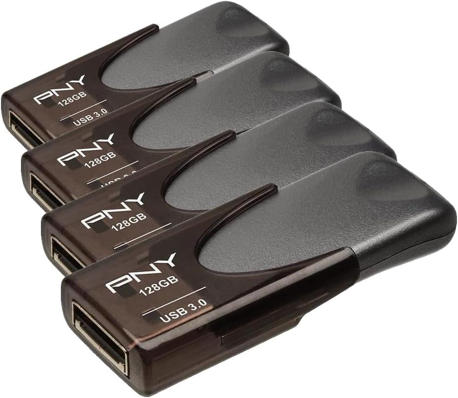 PNY Turbo Attache 4 USB 3.0 Lightweight, Reliable and Portable Flash Drive for Easy Data Storage and Quick Data Transfer (32GB, Black)