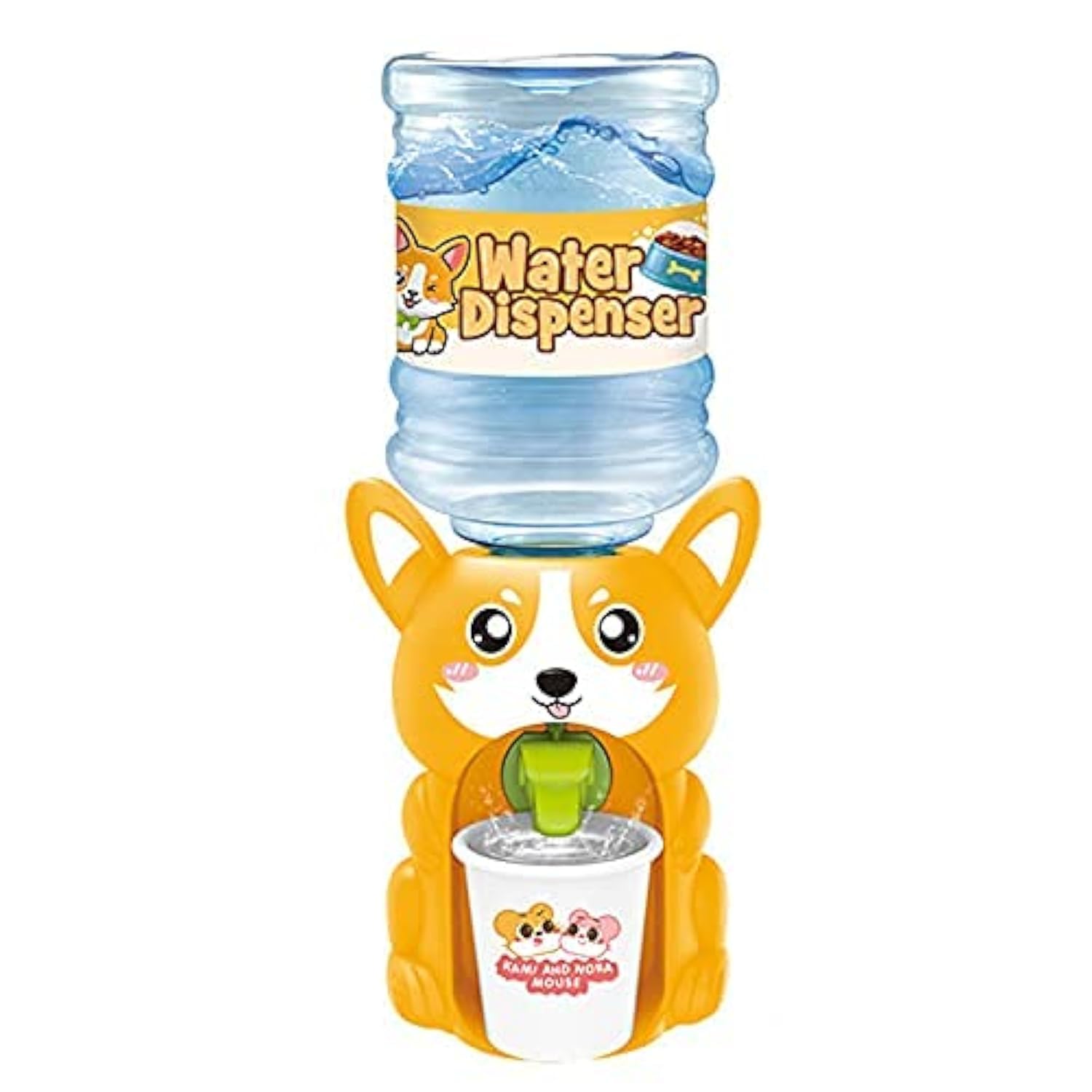 LUOZZYMini Water Dispenser Toy for Kids - Lovely Cartoon Animal Shaped Water Machine Drinking Fountains Toys (Corgi)