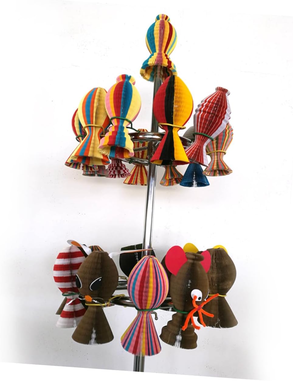 Rainbow Honeycomb Vase Hat Paper Origami Party Hats for Unisex Celebrations Easy to Wear Design for Festivals and DIY Events