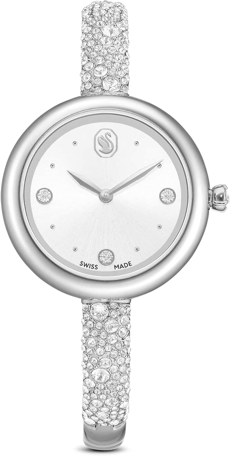 Swarovski Sublima Bangle Watch, Swiss Made, Metal Bracelet, Silver Tone, Stainless Steel