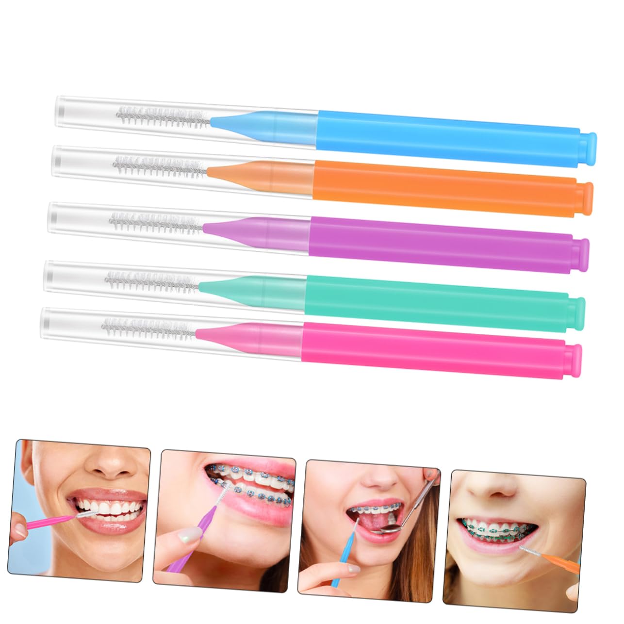 SOLUSTRE 250piezas Cepillos Interdentales De Limpieza Oral Efectiva y Difíciles Para Dentaduras y Brackets