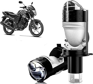 Auto Pearl H4 LED Projector Lens Motorcycle Headlight Bulbs 12V 8000LM Bulb H4 CSP Chip High/Low Beam, 45W-55W Canbus Turbo, 6000K White Light compatible with SZ_RR_V2.0BS6 (Pack of 1)