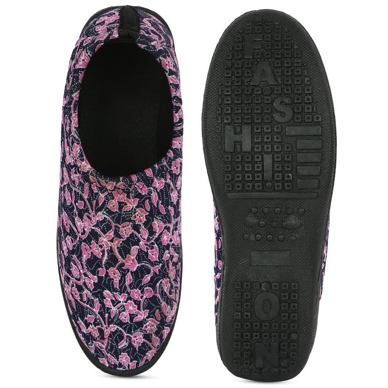 Airaqua Womens Slip On Walking Shoes for Daily Use/Lightweight Running Trainers/Comfortable Winter Bellies/Gym Training Casual Sports Footwear for Girls(Print_1_4) Black 1