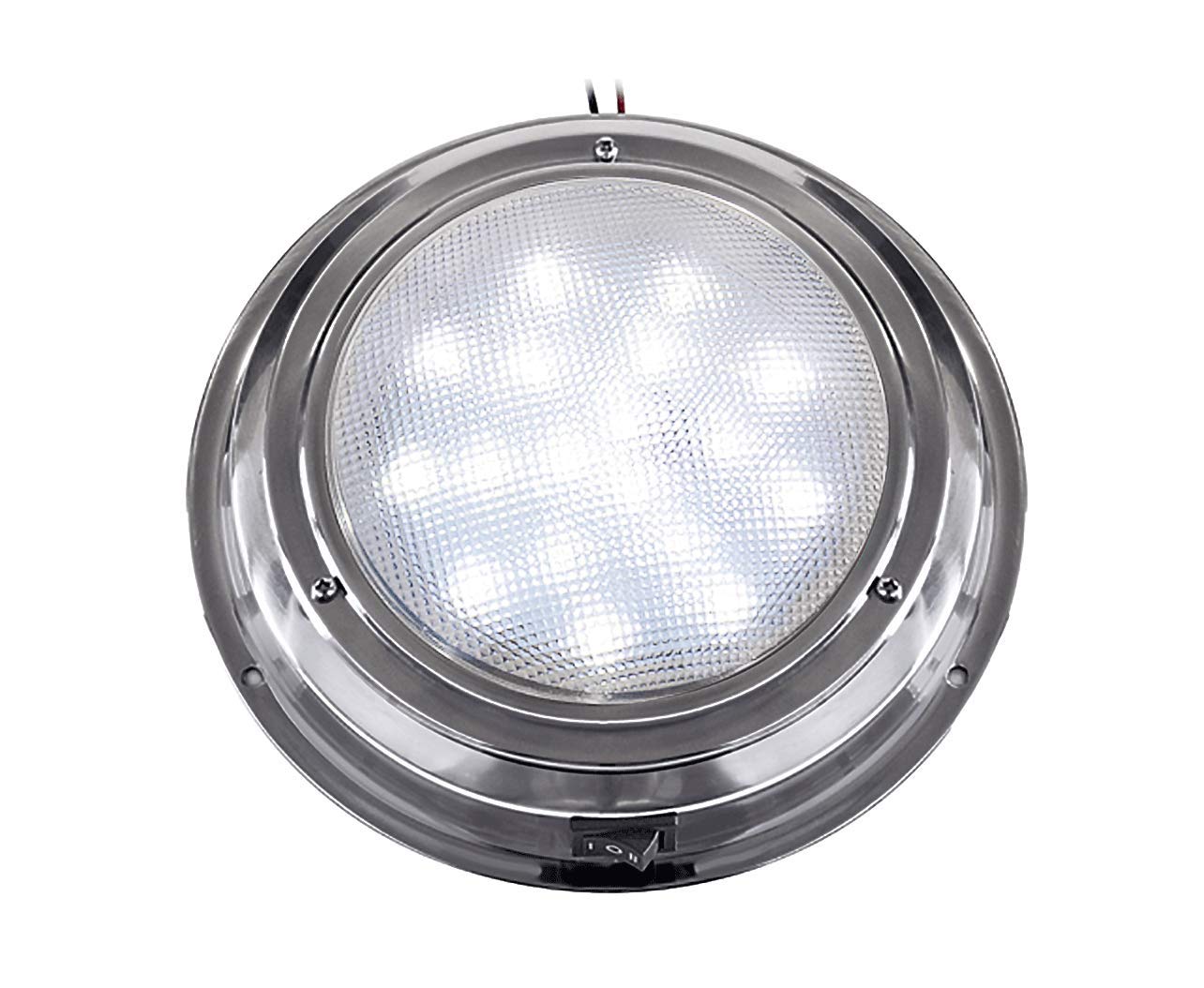 Advanced LED Polished Stainless Steel Interior Dome Light (White SMD LEDs) Best for Boat, RV, Camper, Trailer, etc.; Corrosion Resistant & SS Potted Electronics Hold Up to the Harshest Environment