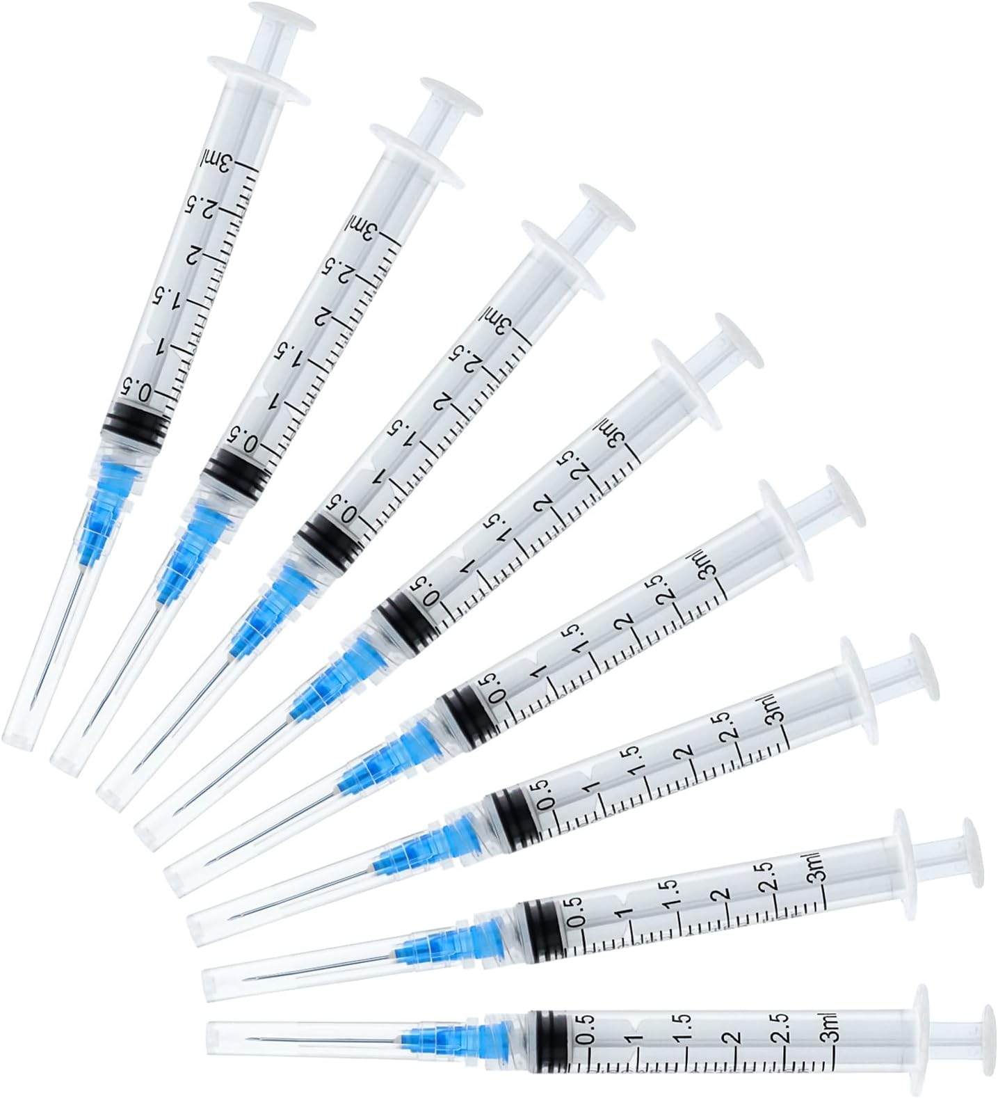 3ml/cc Lab Consumables with Luer Lock 23Ga/1'' Individually Wrapped (100Pack)