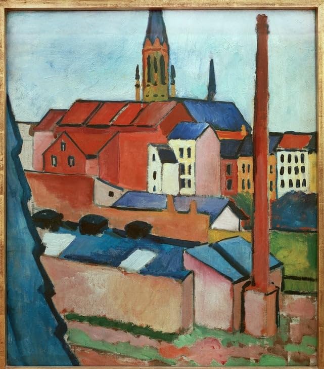Tableau Église avec cheminée August Macke | Grand poster art mural vintage 60x90