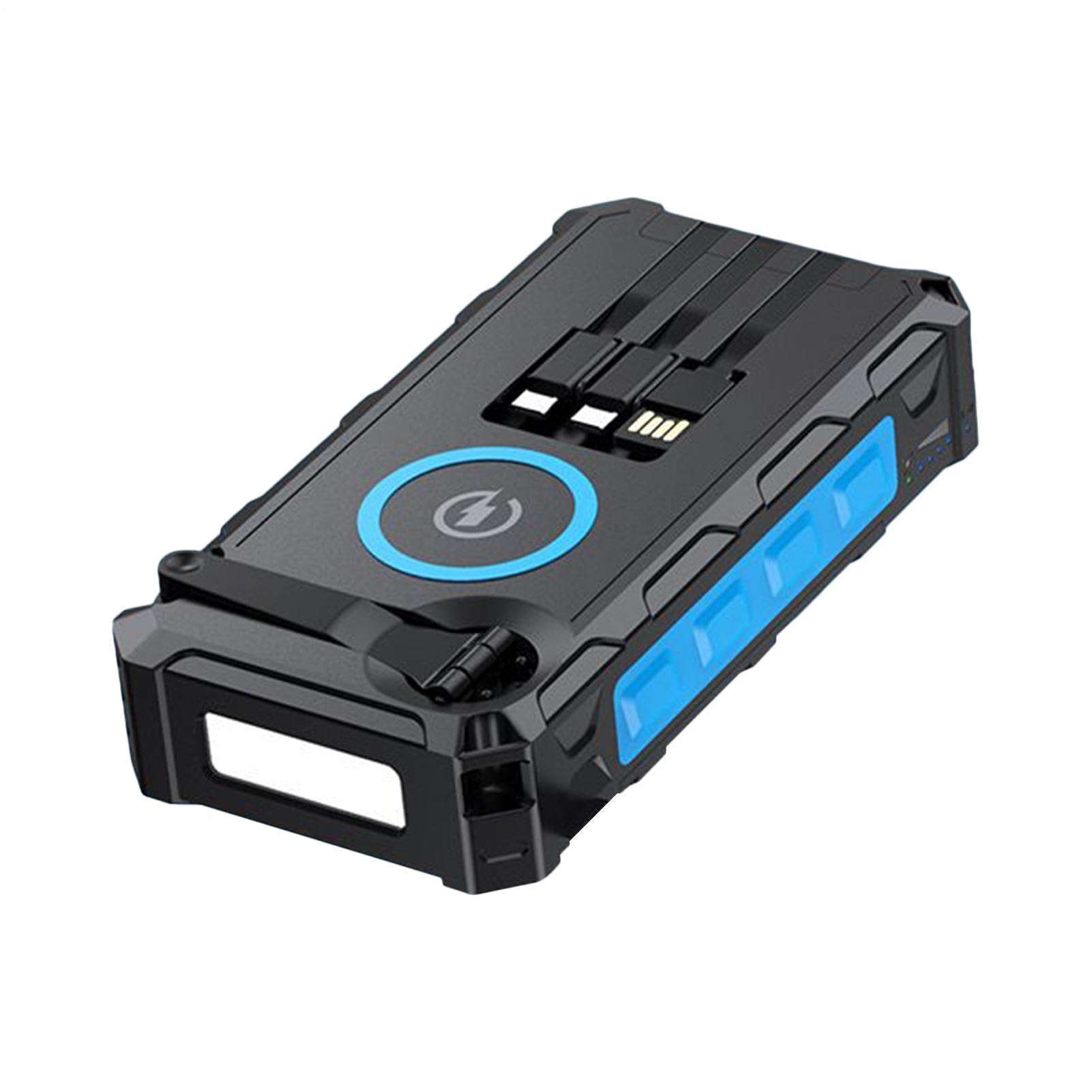 Caricatore Solare Power Bank Portatile Impermeabile Pieghevole Power Bank | Power Bank A Manovella Con Luce LED Per Casa Viaggi Escursioni Campeggio Pesca Uomo Donna Giovani