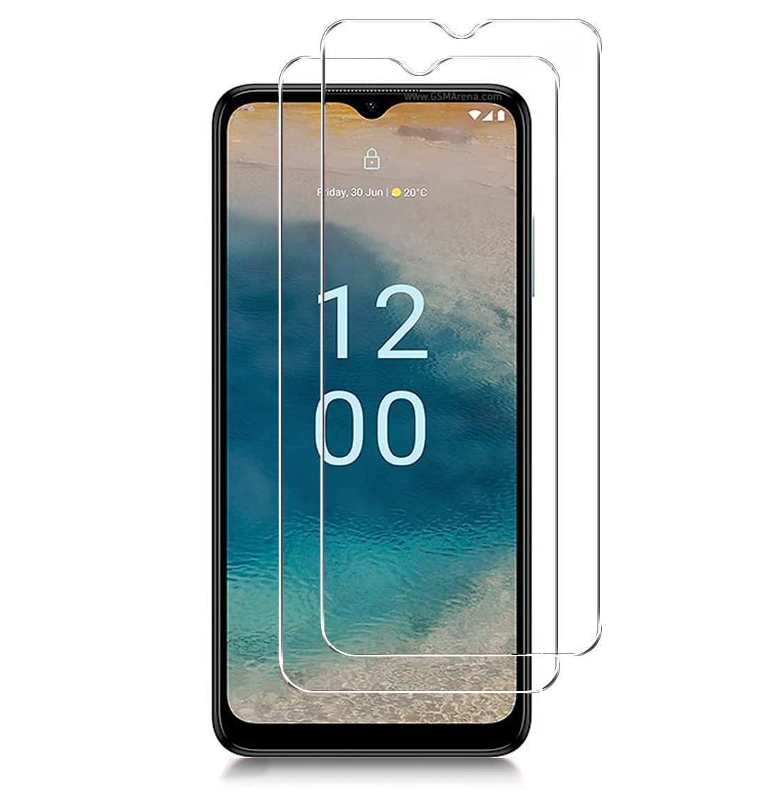 KP TECHNOLOGY {2 PACK) Nokia G22 Premium Quality Genuine Tempered Glass Explosion & Shatter Proof Screen Protector Guard Cover for Nokia G22