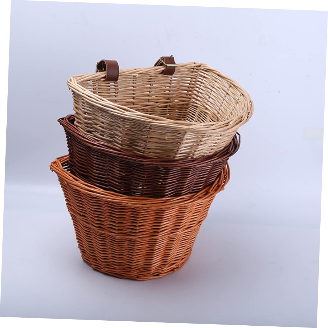 Cestino in Vimini per Bici Anteriore per Ragazzo Ragazza Cestino in Rattan Naturale D Forma Contenitore per Alimenti