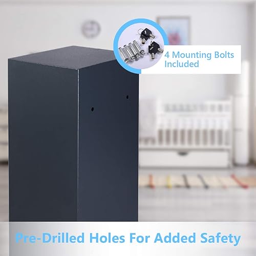 Miniatura 5 de Casart - Caja fuerte de doble puerta, caja fuerte digital con llaves para el hogar y la oficina, caja de seguridad para armas, dinero en efectivo y