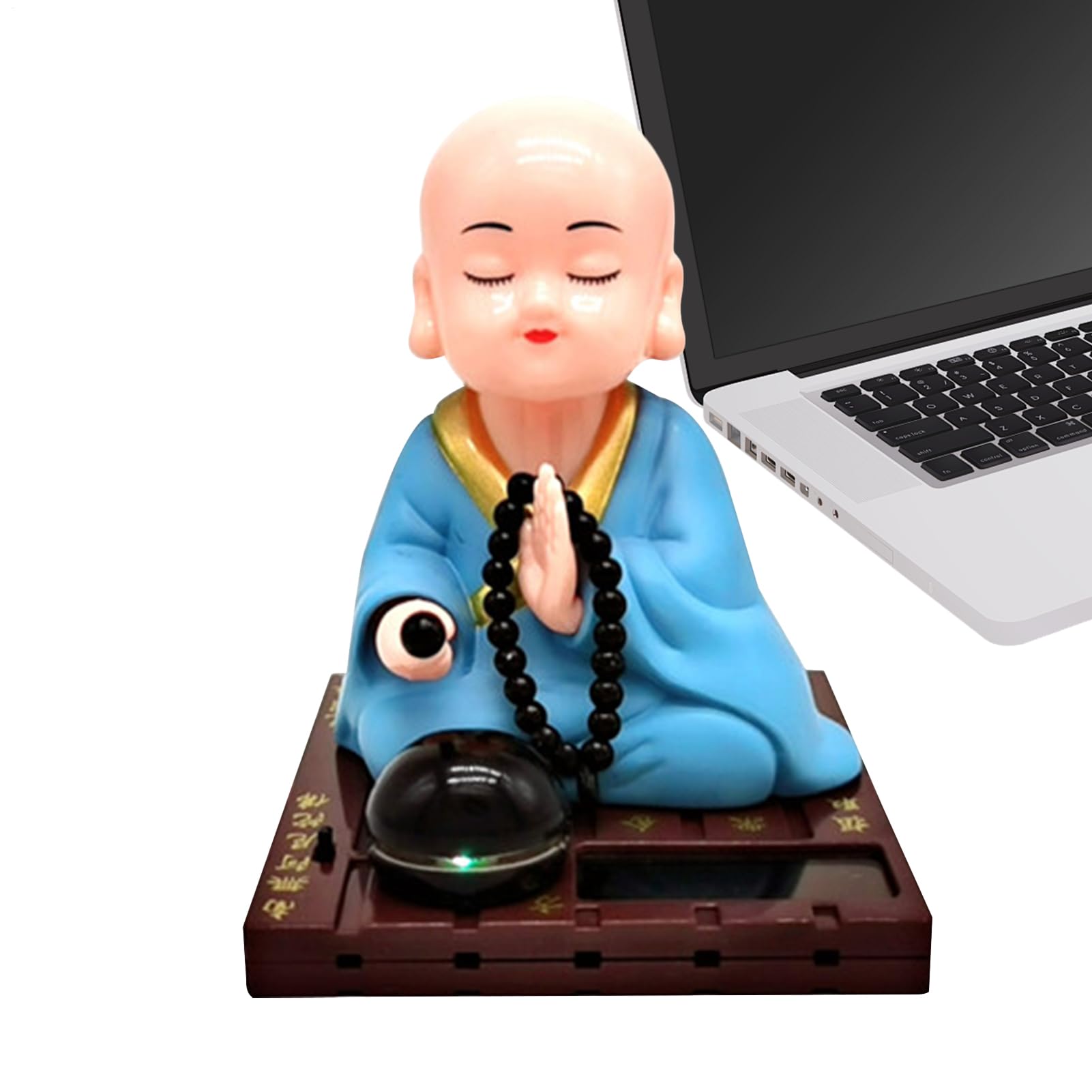Solar Shake Head Monk Car Decoration Solar Head Shaking Buddha Figurine Car