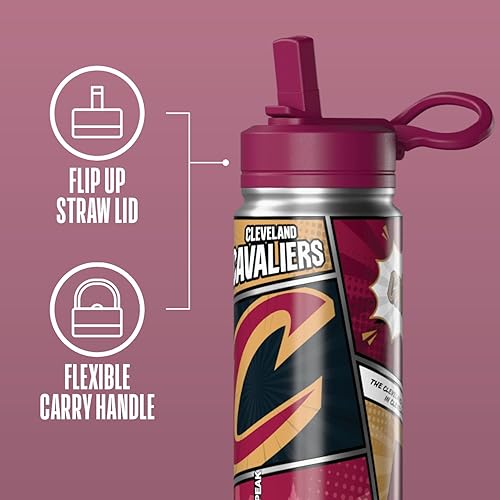 Miniatura 116 de Hydrapeak x NBA Los Angeles Lakers Botella de agua de 591 ml de acero inoxidable, botella deportiva con doble pared aislada con licencia oficial,