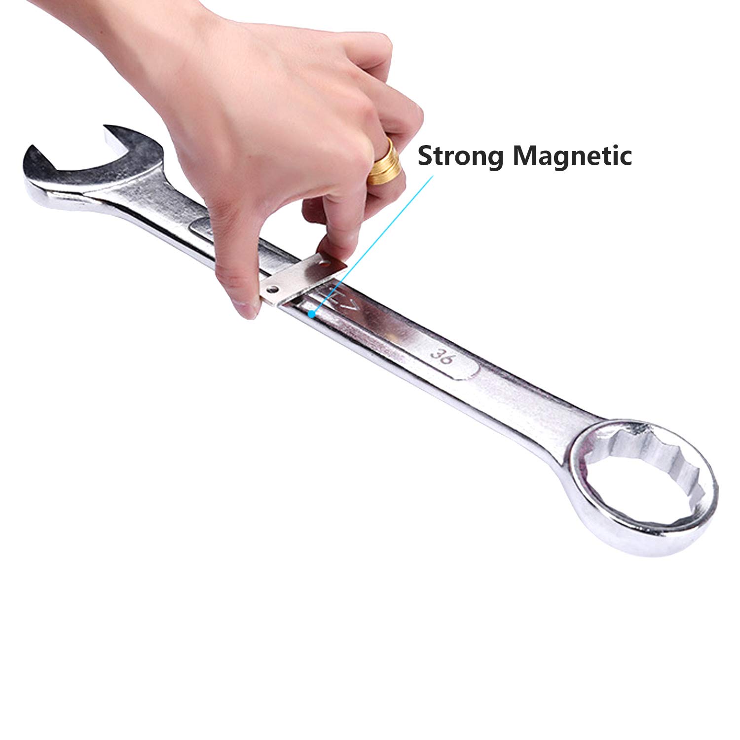 SAISN Cabinet Door Magnets Sliding Door Closer Magnet Catch Door Latch Stainless Steel Drawer Hardware for Kitchen Cupboard (6 Pack,Ultra Thin) 1