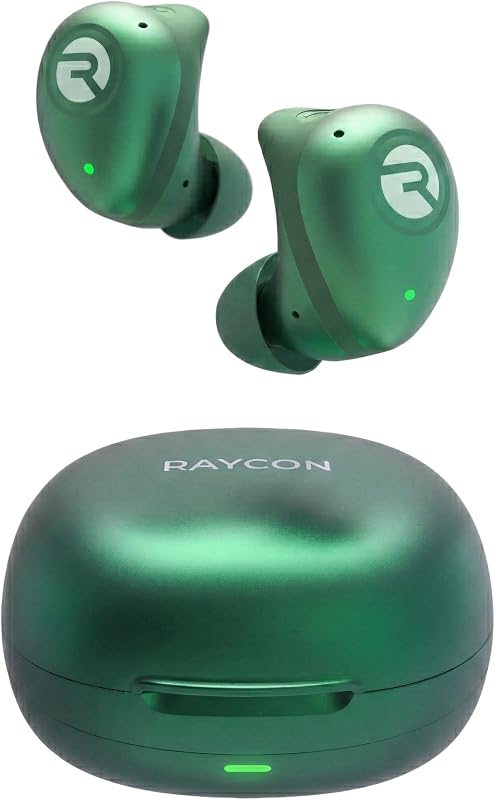 Raycon Fitness Bluetooth Wireless Earbuds + Microphone with Active Noise Canceling, Sweat & Water-Resistant Earphones, Running Headphones, Ear Buds Wireless Bluetooth 56 Hours Playtime (Green)