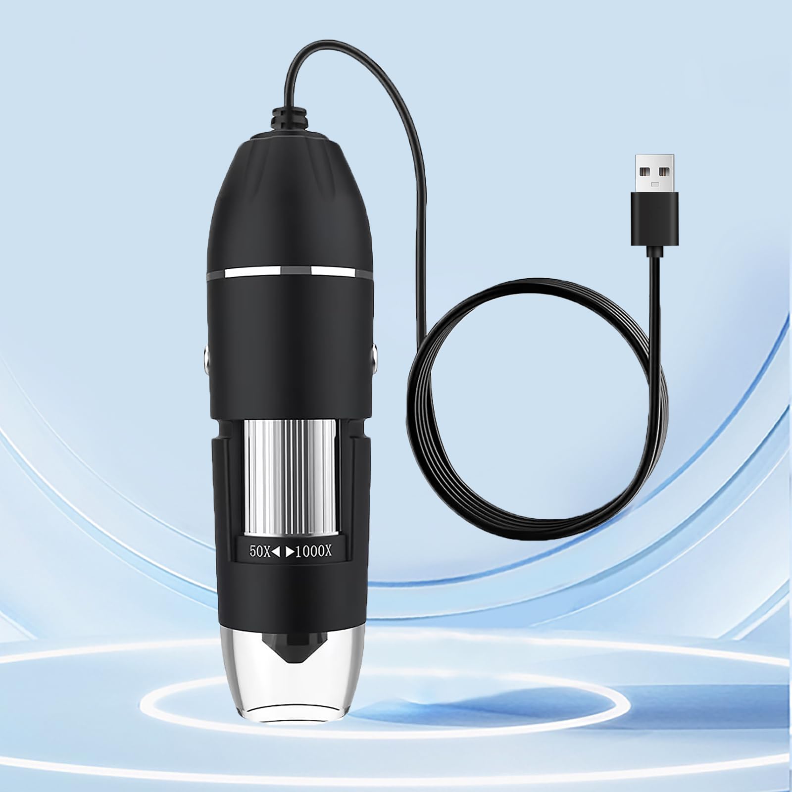 Microscopio Digital USB 1000X con LED Ajustable, Soporte Flexible y Cámara HD - Microscopio Portátil Profesional para Teléfono Móvil/PC, Niños, Industria, Laboratorio, Dermatoscopio