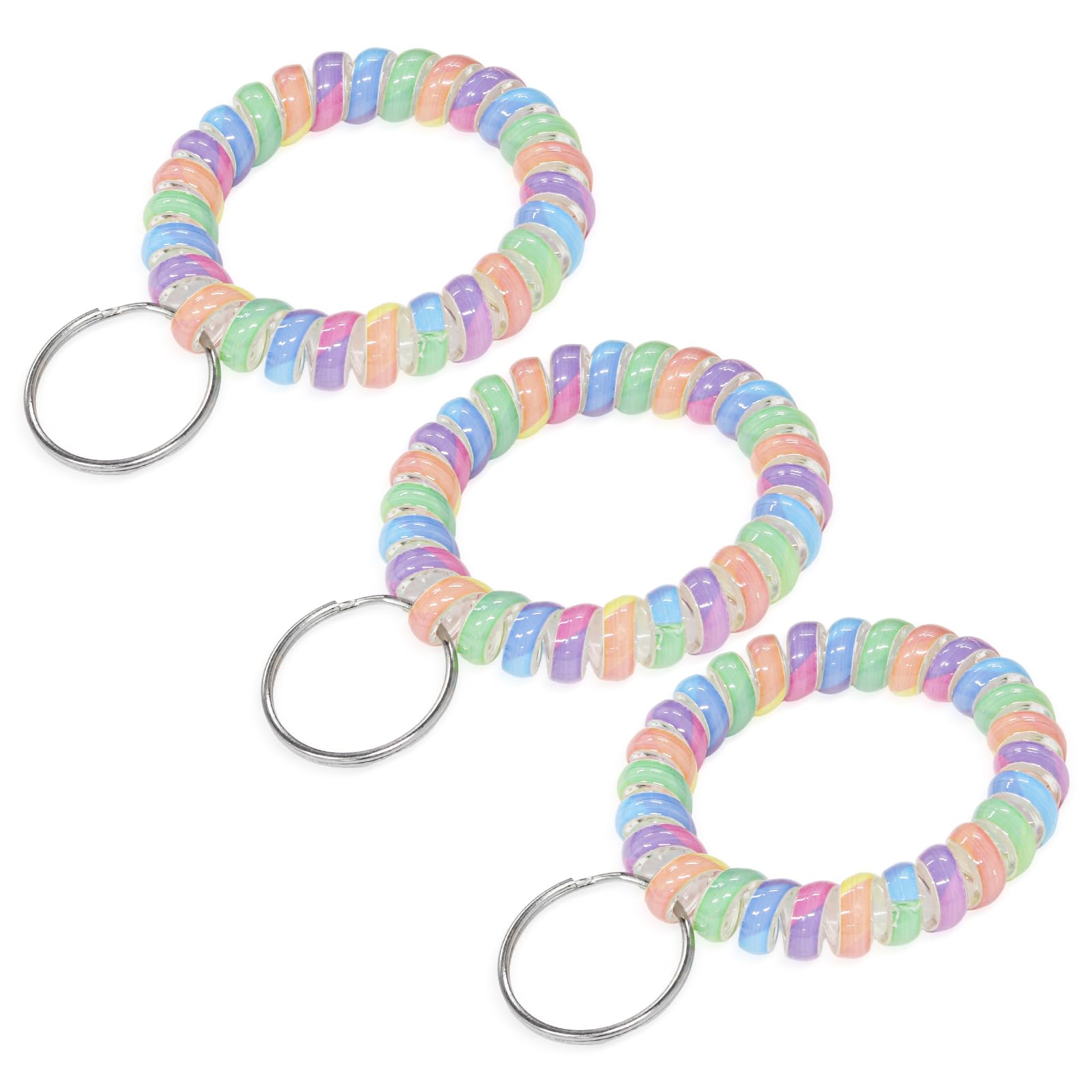 TENOC Spiral Coil Keychain, Anti-lost Key Chain Holder Lanyard Cord for Sauna Outdoor Sports and Gym Pool