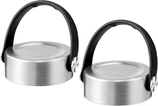 Replacement Lid for Hydro Flask 12 16 18 20 32 40 64 oz Wide Mouth Bottles | Lid for Hydroflask Water Bottle, with Ergonomic Wide Handle, Stainless Steel, BPA Free, Leak Proof, for Commute, Gym, Camping