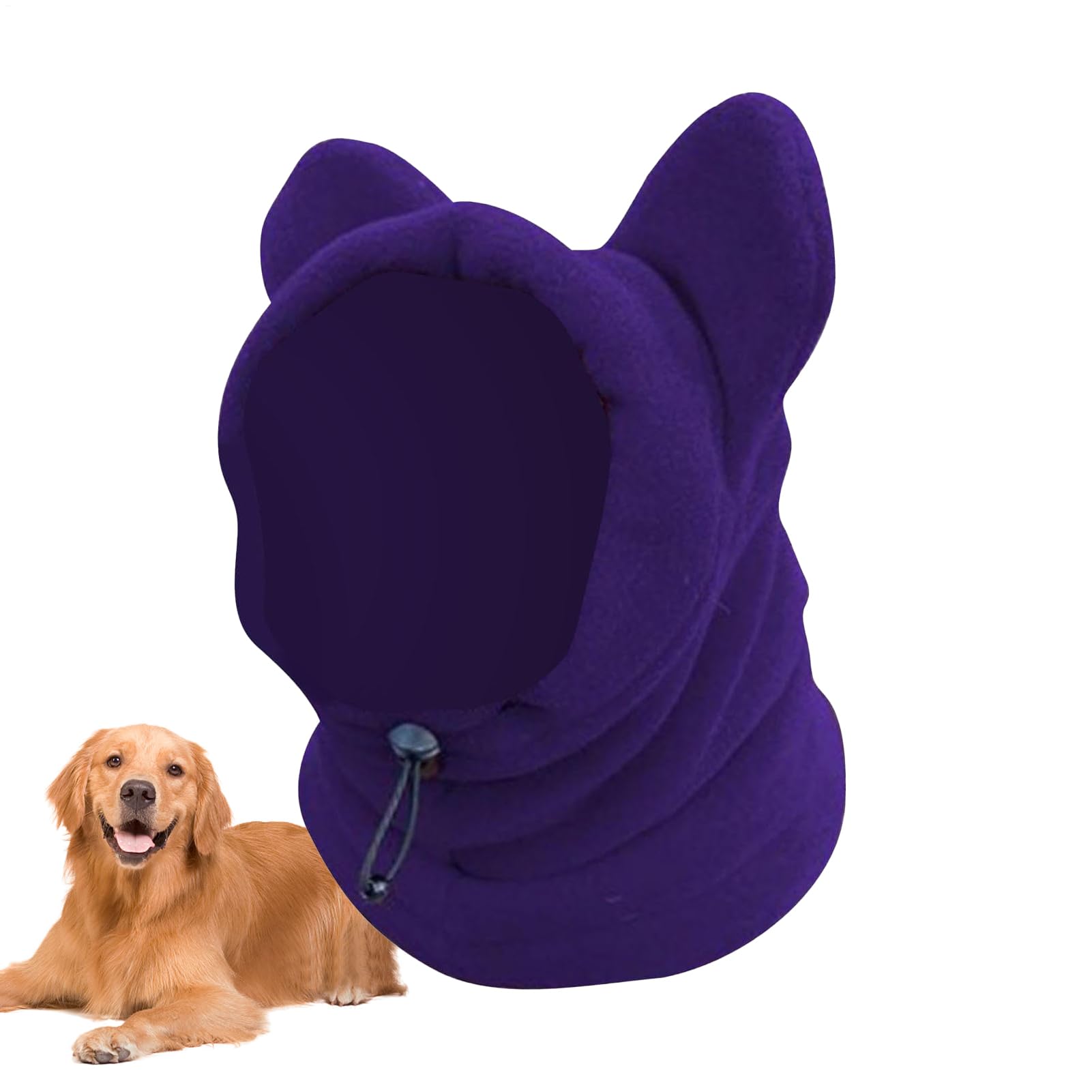 Dog Hat for Winter - Pet Hood with Ear Muff - Polar Fleece Dog Warm Hat for Winter Party Outdoors Hiking Camping Holiday Festival Costume