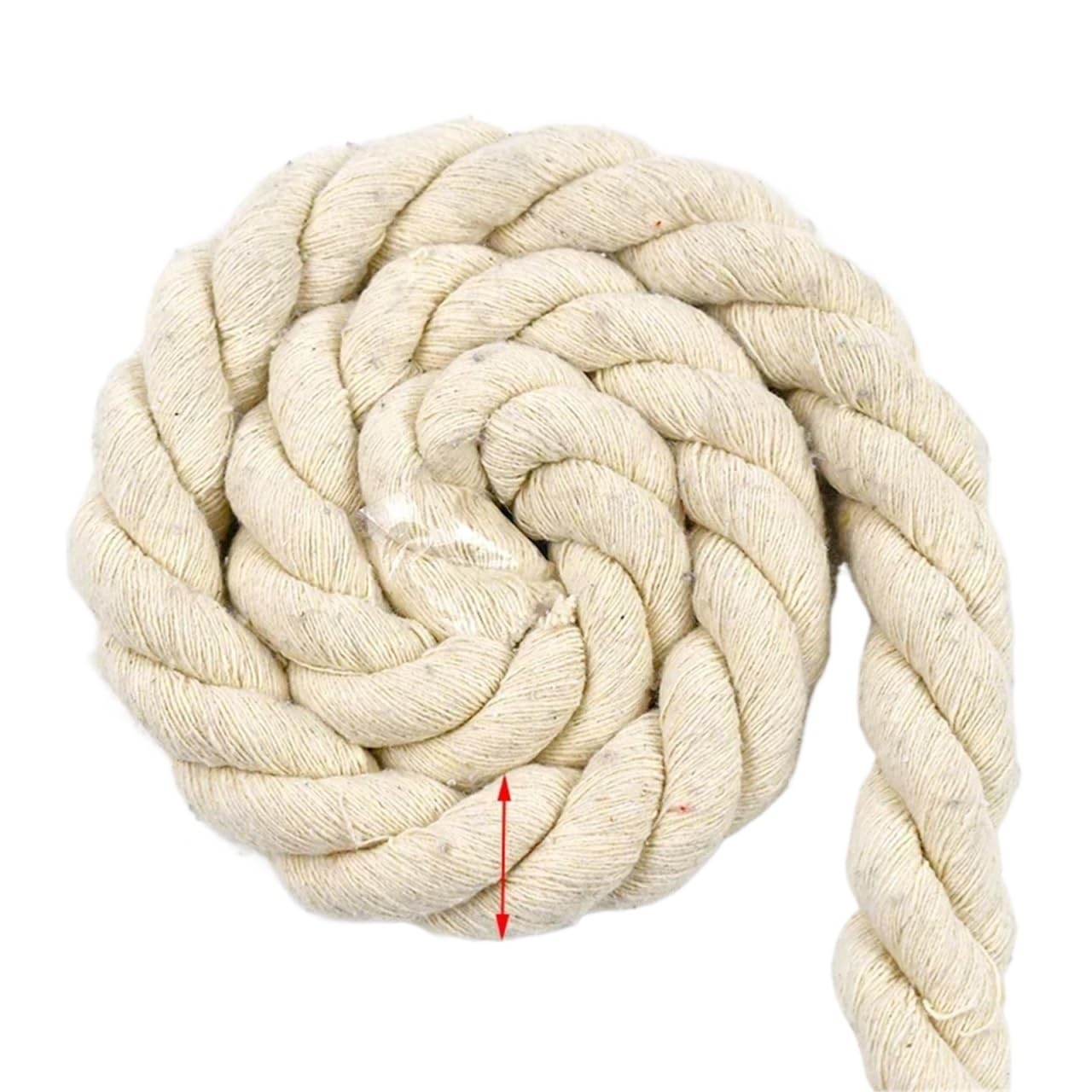 Cordón de Algodón Trenzado Cuerda de algodón 2/5/10M, 5-20mm, 3 Cuerdas retorcidas, Bolsa Cuerda Decorativa, cordón macramé Trenzado for Ropa, Costura Encaje Textil for el hogar(Beige-20mm,2Meters)