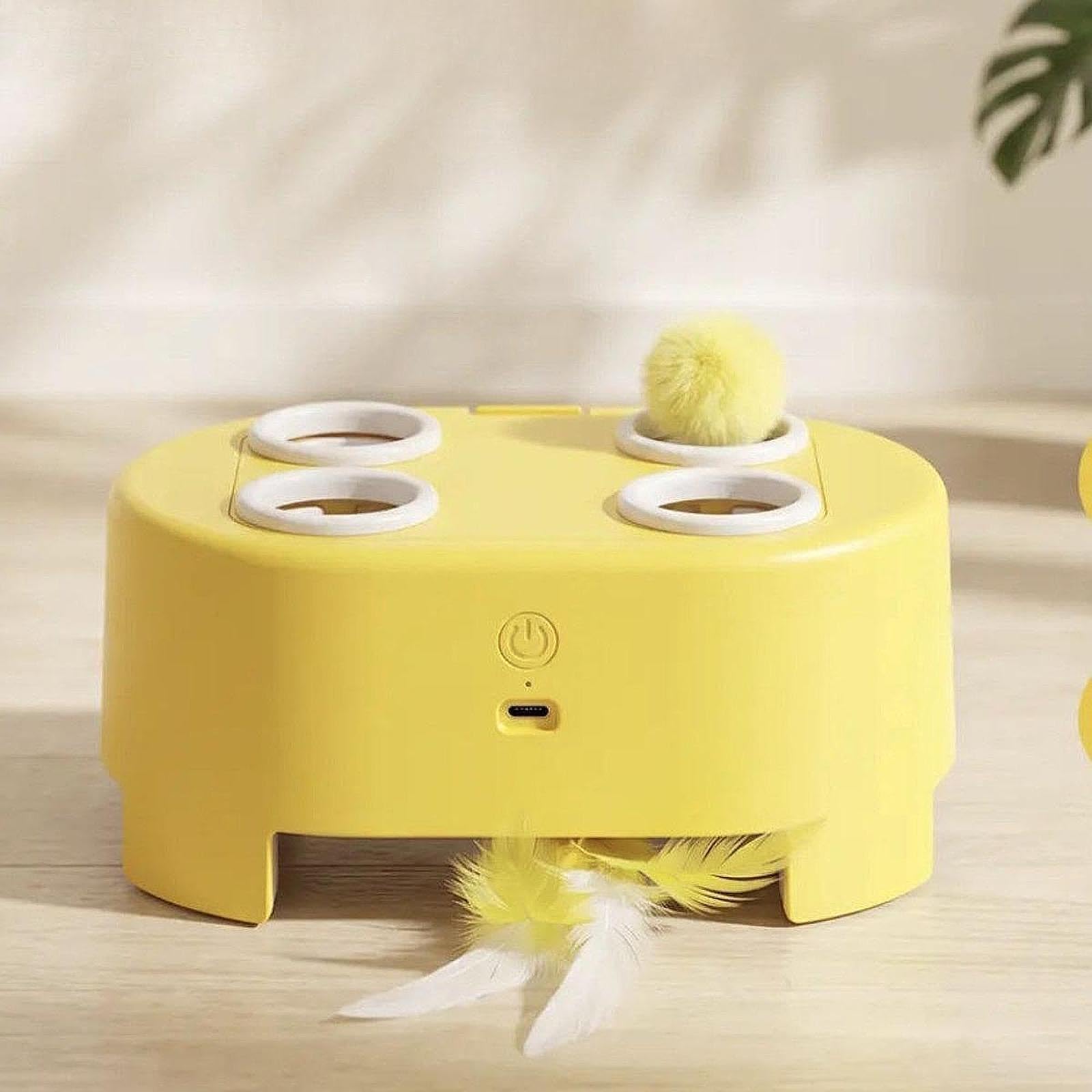 Giocattolo per Gatti, Gioco per Gatti, Funzionamento Silenzioso Professionale, Alto Divertimento, Giallo
