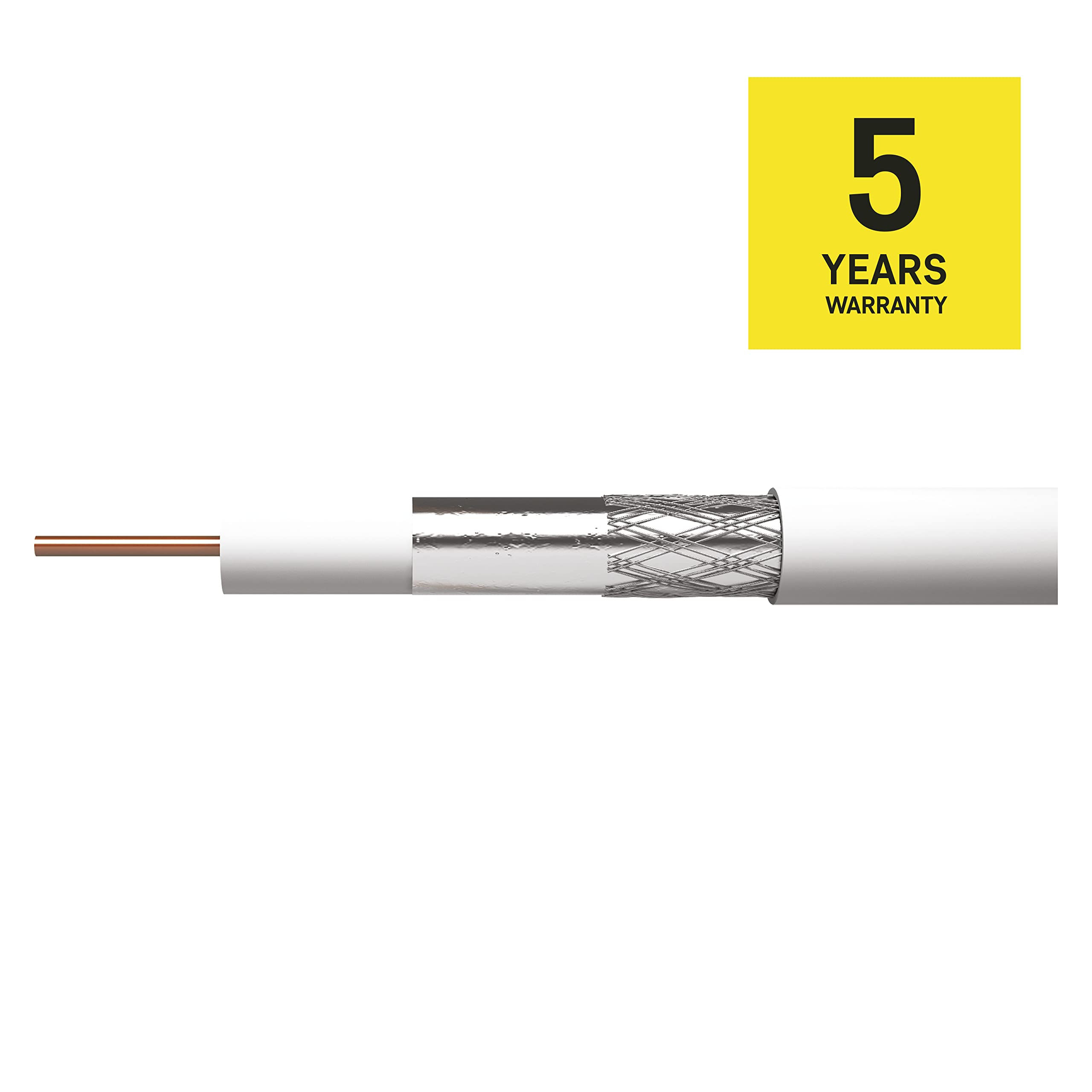 EMOS Cavo antenna 250 m, bianco, cavo TV, cavo coassiale a doppia schermatura, misura 75 dB, resistenza 75 Ohm