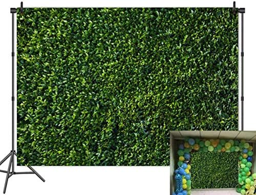 Fanghui 7x5ft Natural Green Leaves Grass Backdrop for Photography Spring Summer Newborn Baby Shower Wedding Birthday Party Banner Supplies Outdoorsy Theme Photo Studio Booth Props