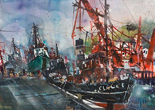 Feeling At Home Art-Print-On-Paper-Hamburg-Harbour-Mattern,-Andreas-Coastal-38_X_54_Inch-Fine-Art-Image-For-Frame-Wall-Decore #TOP6