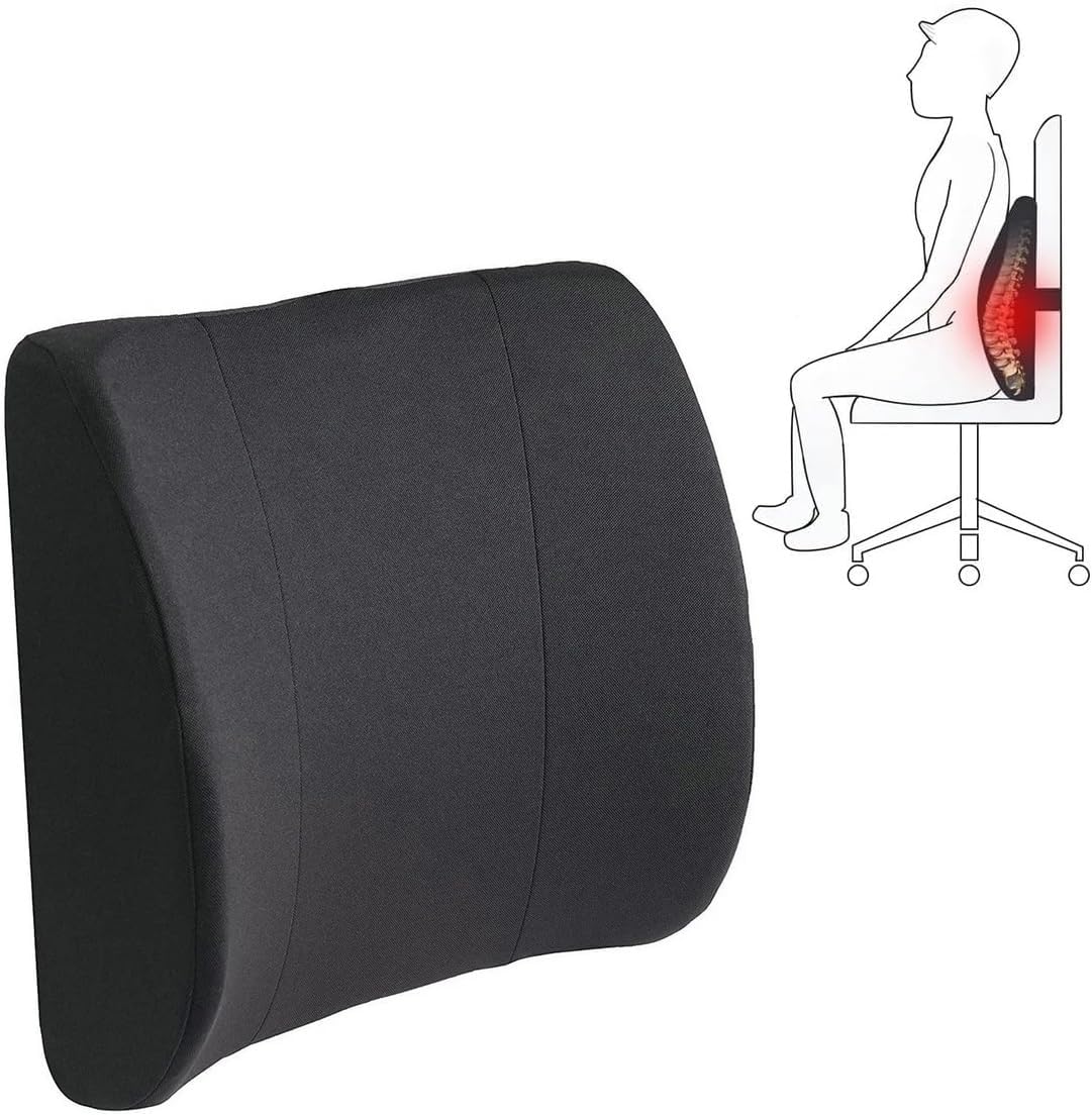 Healthy Lumbar Support Pillow Lower Back Pain Contoured Foam Cushion for Car Office Home Computer Gaming Pillow for Back Pain Relief Improve Posture